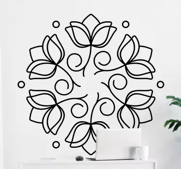 Nature wall sticker botanical mandala design - TenStickers