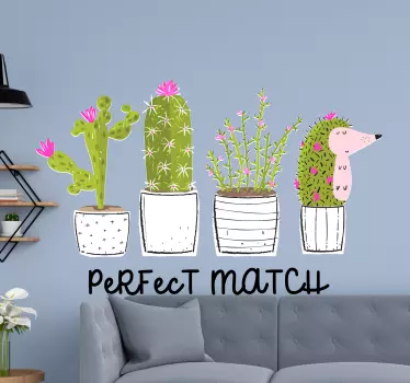 Nature wall sticker cactus arrangement - TenStickers