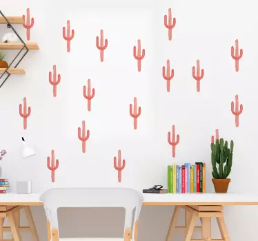 Nature wall sticker cactus design - TenStickers