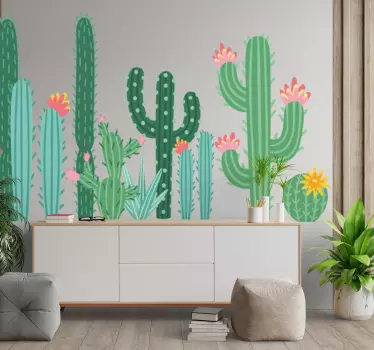 Nature wall sticker cactus greenery collection - TenStickers