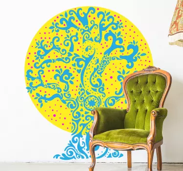 Nature wall sticker colorful ornate tree - TenStickers