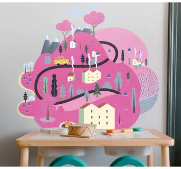 Nature wall sticker colorful scenic landscape - TenStickers