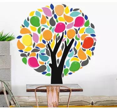 Nature wall sticker colorful tree art - TenStickers