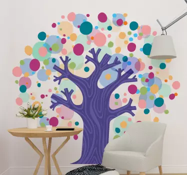 Nature wall sticker colorful tree art design - TenStickers