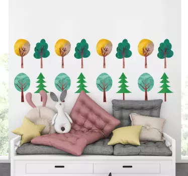 Nature wall sticker colorful tree design - TenStickers