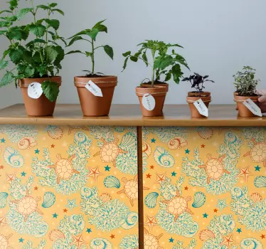 Nature wall sticker coral and ocean life - TenStickers