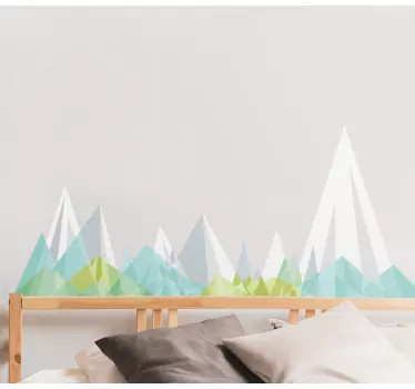 Nature wall sticker geometric mountain landscape - TenStickers