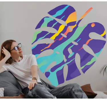 Nature wall sticker in colorful leaf shape - TenStickers