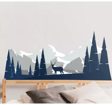 Nature wall sticker majestic mountain scene - TenStickers