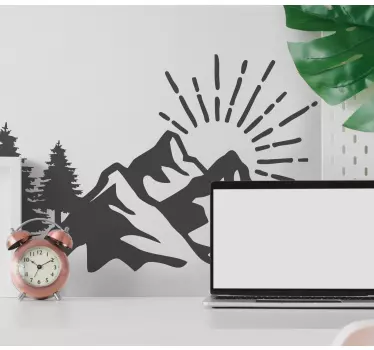 Nature wall sticker majestic mountain silhouette - TenStickers