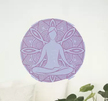 Nature wall sticker meditative figure mandala - TenStickers