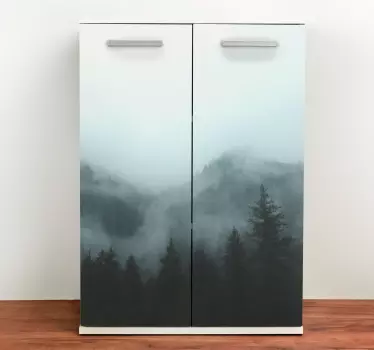 Nature wall sticker misty woodland scene - TenStickers