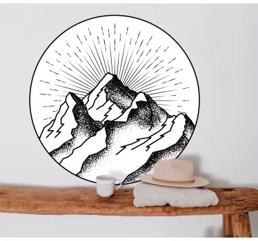 Nature wall sticker mountain dawn landscape - TenStickers