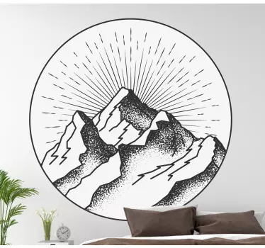 Nature wall sticker mountain peak silhouette - TenStickers