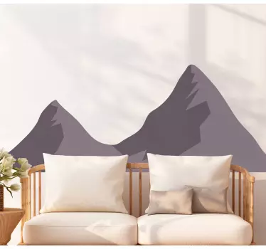 Nature wall sticker mountain range drawing - TenStickers