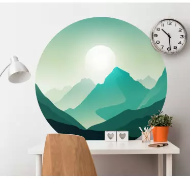 Nature wall sticker mountain view silhouette - TenStickers