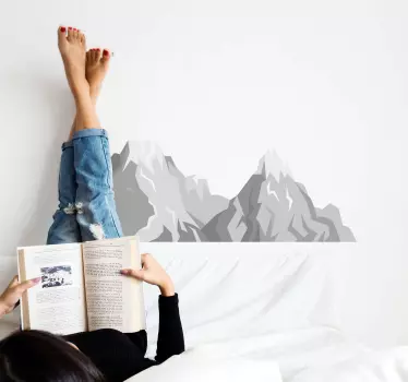 Nature wall sticker mountains in grey - TenStickers