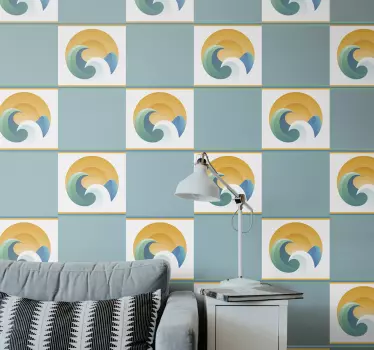 Nature wall sticker ocean wave design - TenStickers