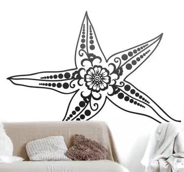 Nature wall sticker ornate starfish design - TenStickers