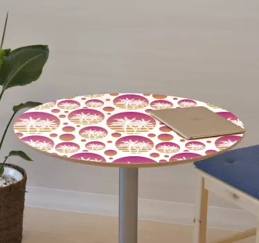 Nature wall sticker palm tree circles - TenStickers