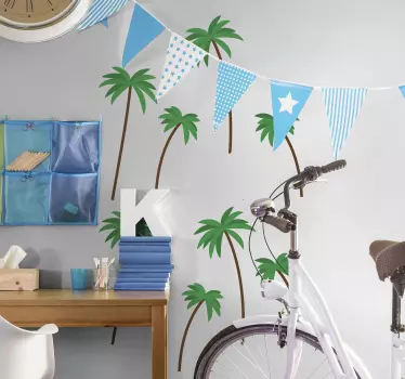 Nature wall sticker palm tree decor - TenStickers