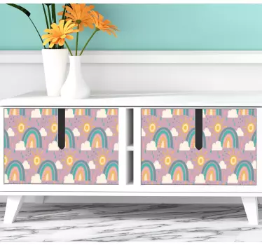 Nature wall sticker playful colorful rainbows - TenStickers