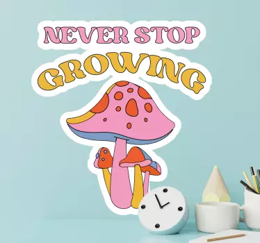 Nature wall sticker playful mushroom growth - TenStickers