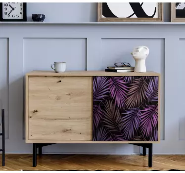 Nature wall sticker purple leaf design - TenStickers