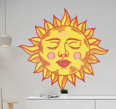 Nature wall sticker radiant smiling sun - TenStickers