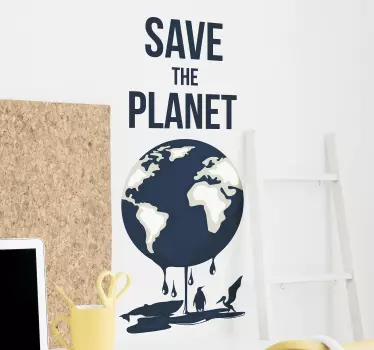Nature wall sticker save the planet - TenStickers