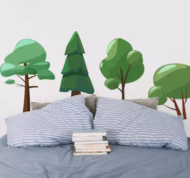 Nature wall sticker stylish forest design - TenStickers