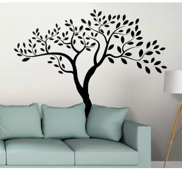 Nature wall sticker stylish leafy tree - TenStickers