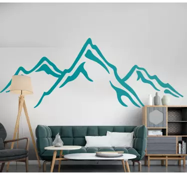Nature wall sticker stylish mountain peaks - TenStickers