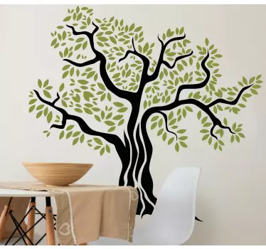 Nature wall sticker stylized leafy tree - TenStickers