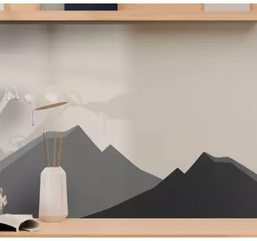 Nature wall sticker stylized mountain peaks - TenStickers