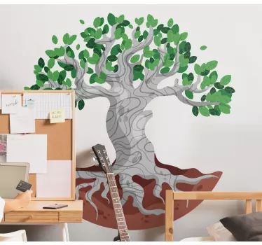 Nature wall sticker stylized tree roots - TenStickers