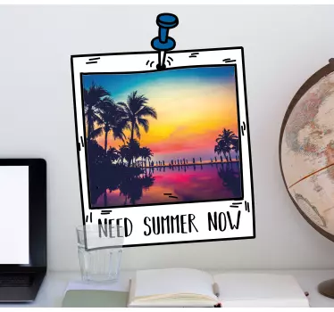Nature wall sticker summer landscape frame - TenStickers