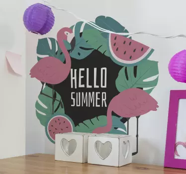 Nature wall sticker tropical flamingo design - TenStickers