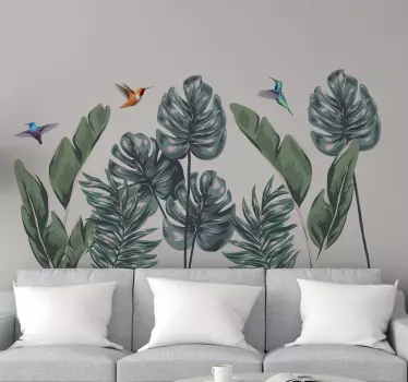 Nature wall sticker tropical greenery scene - TenStickers