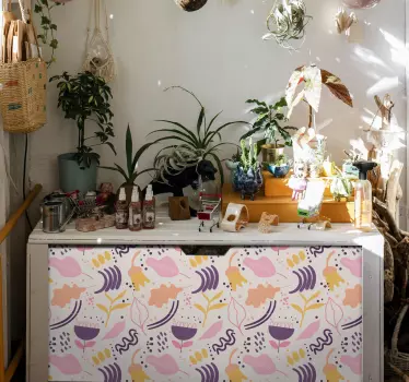 Nature wall sticker vibrant floral inspiration - TenStickers