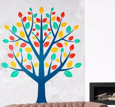 Nature wall sticker vibrant foliage tree design - TenStickers