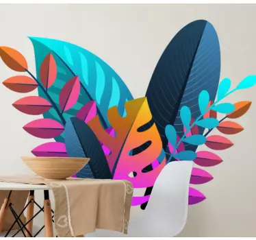 Nature wall sticker vibrant leaf collection - TenStickers