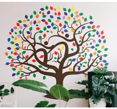 Nature wall sticker vibrant tree illustration - TenStickers