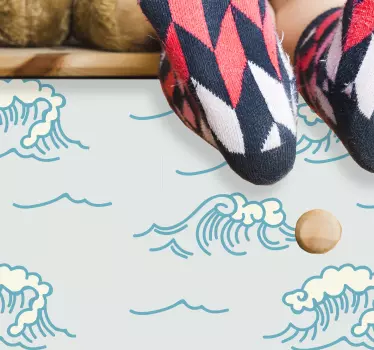 Nature wall sticker waves pattern design - TenStickers