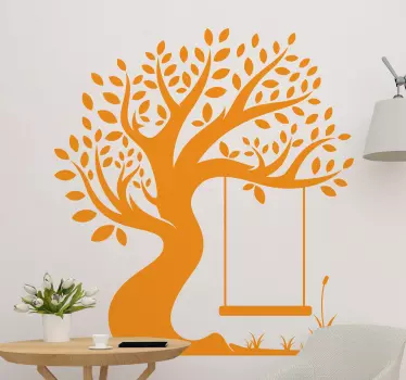 Nature wall sticker whimsical tree swing - TenStickers