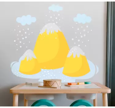 Nature wall sticker yellow mountain peaks - TenStickers
