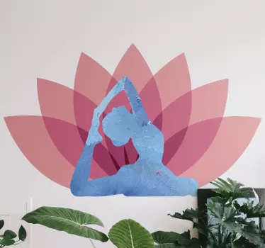 Nature wall sticker yoga pose lotus - TenStickers