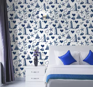 Nautical Theme Pattern nature wall sticker - TenStickers