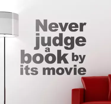 Never Judge a Book Text Wall Sticker - TenStickers