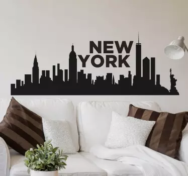New York Skyline wall sticker for bedroom - TenStickers